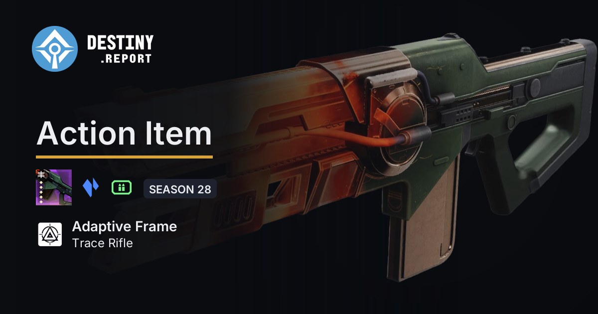 Action Item - Destiny 2 Adaptive Frame Trace Rifle - Destiny Report