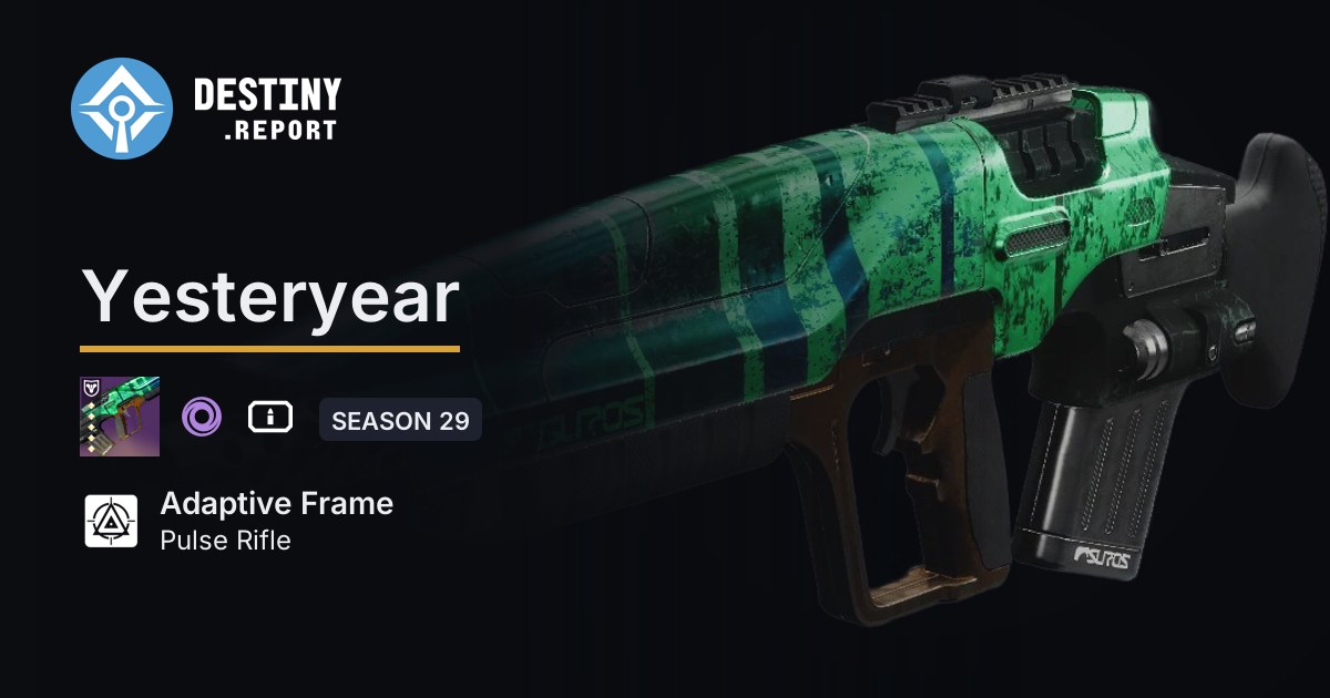 Yesteryear - Destiny 2 Adaptive Frame Pulse Rifle - Destiny Report