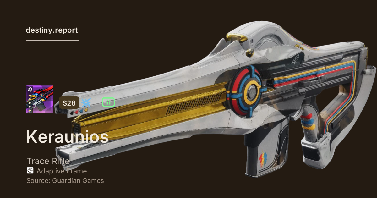 Keraunios - Destiny 2 Adaptive Frame Trace Rifle - Destiny Report
