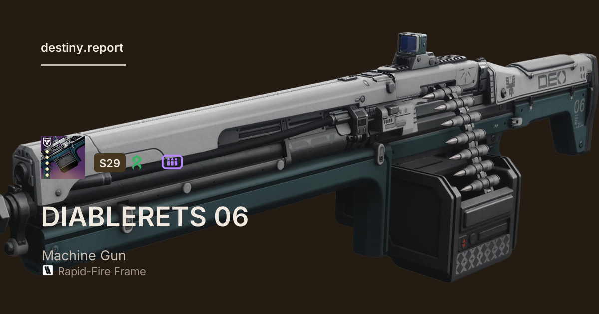 DIABLERETS 06 - Destiny 2 Rapid-Fire Frame Machine Gun - Destiny Report